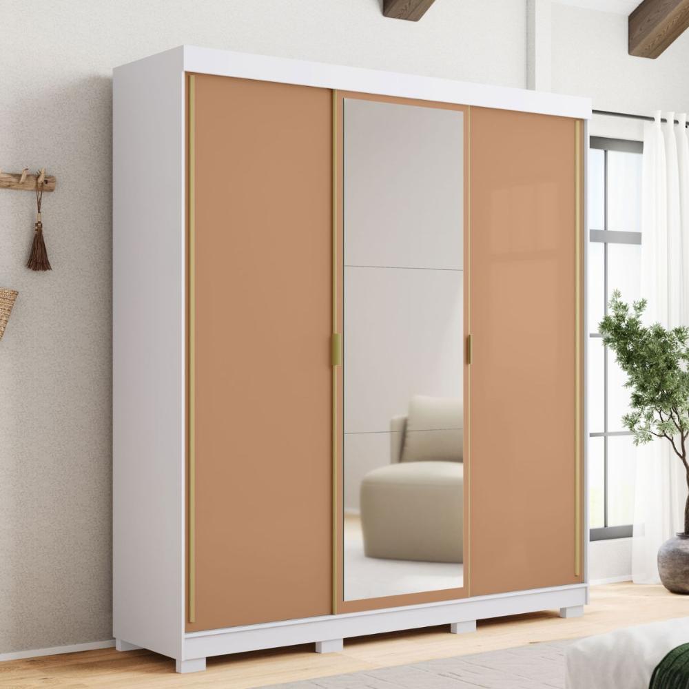 Kit Quarto Espelho Ipu Branco Camarim Nature Brisa Linho Cinza