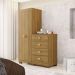 Kit Quarto Espelho Ipu Branco Camarim Nature Linho Cinza