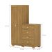 Kit Quarto Espelho Ipu Branco Camarim Nature Linho Cinza