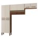 Kit de Cozinha 8 Portas Lile Ripado Off White