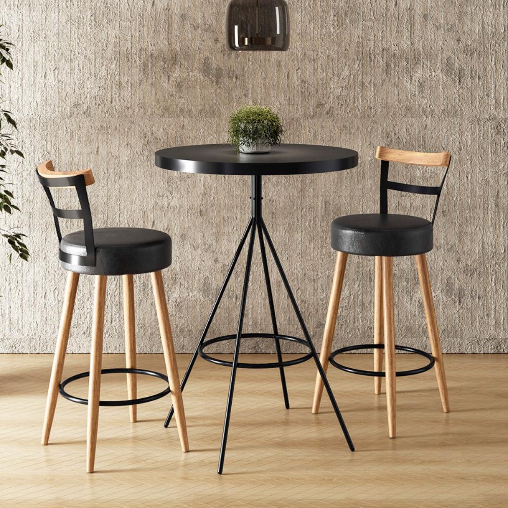 Kit de Mesa Com 2 Banquetas - Grecia Preto