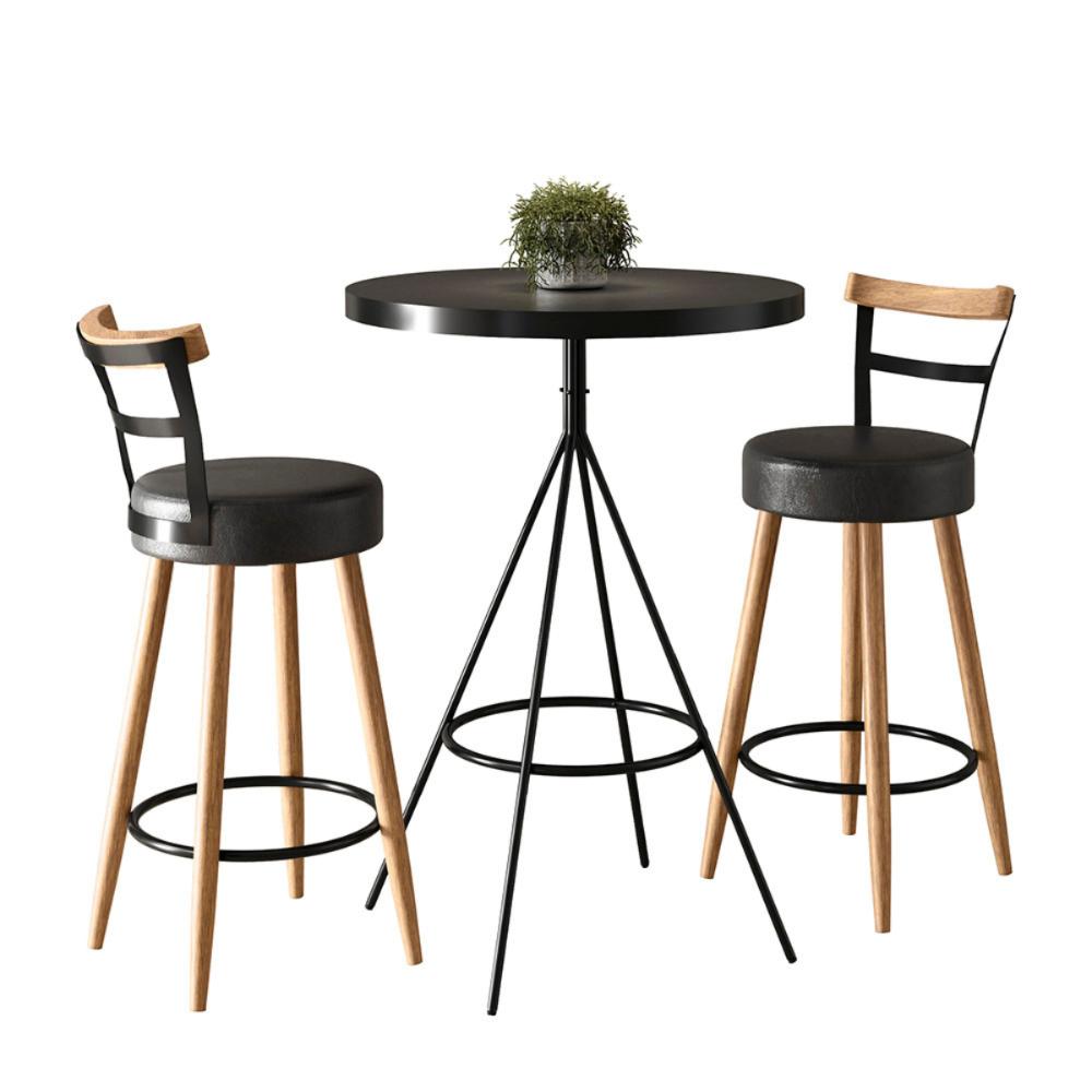 Kit de Mesa Com 2 Banquetas - Grecia Preto