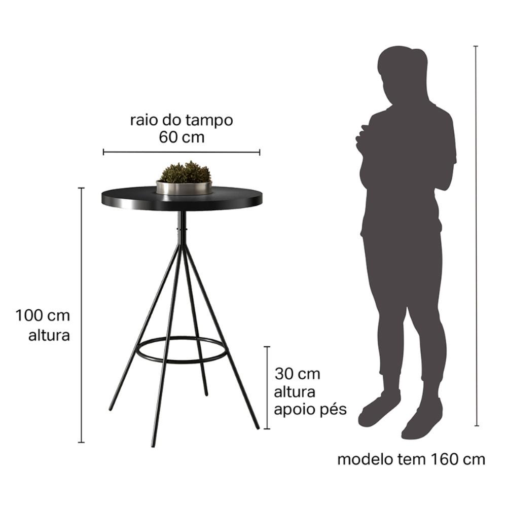 Kit de Mesa Com 2 Banquetas - Grecia Preto