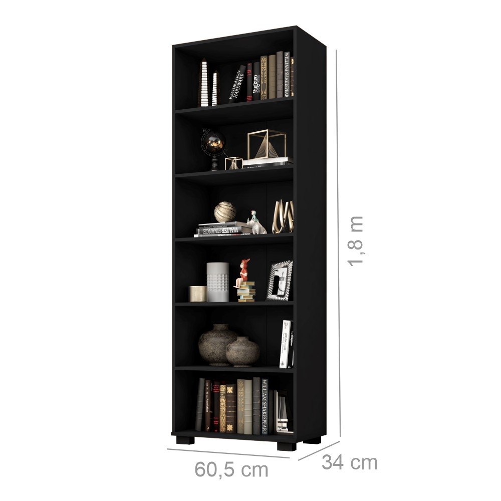 Livreiro Multiuso com Portas Samara Preto