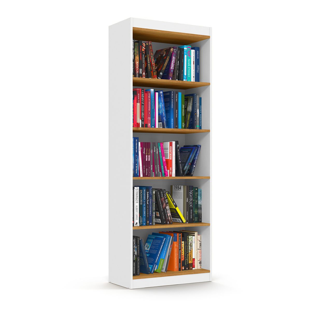 Livreiro com 5 Nichos Trindade Branco Cinamomo