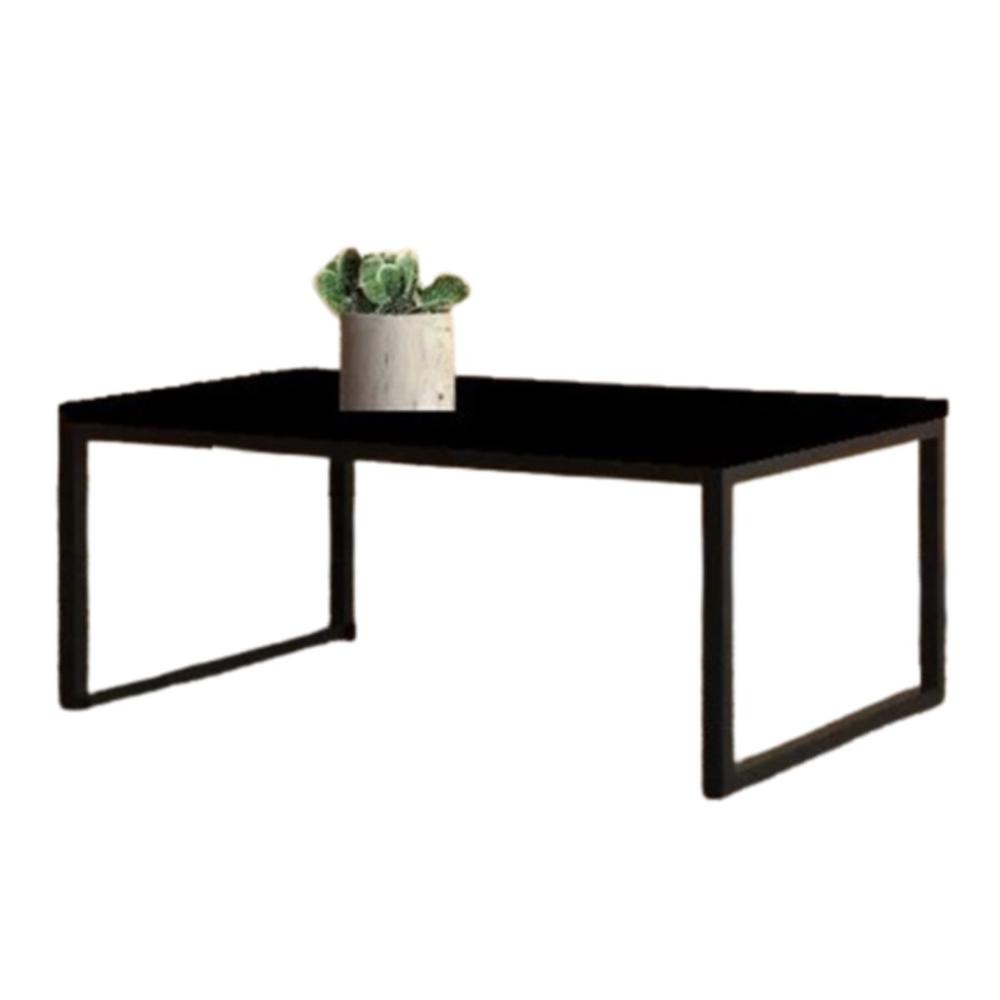 Mesa Centro Sala 80x40 Jordan Preto Fosco