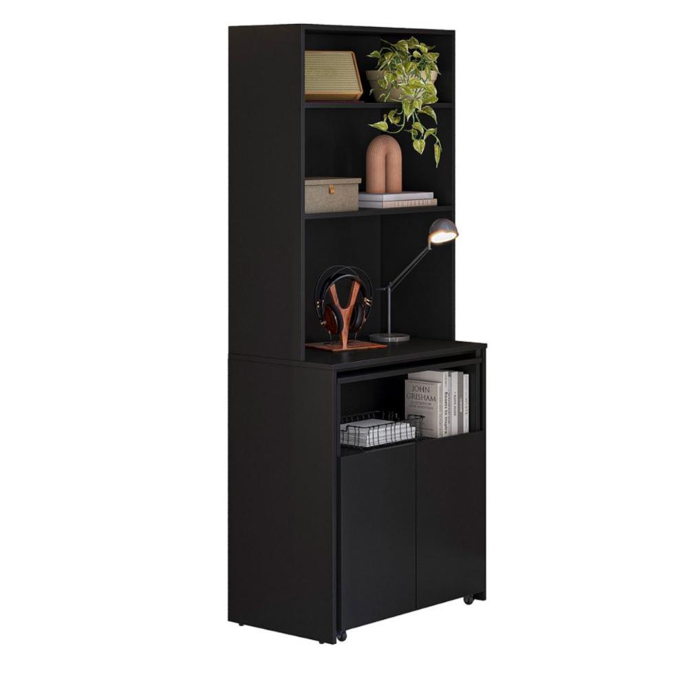 Mesa Com Estante Para Quarto Pequim Preto