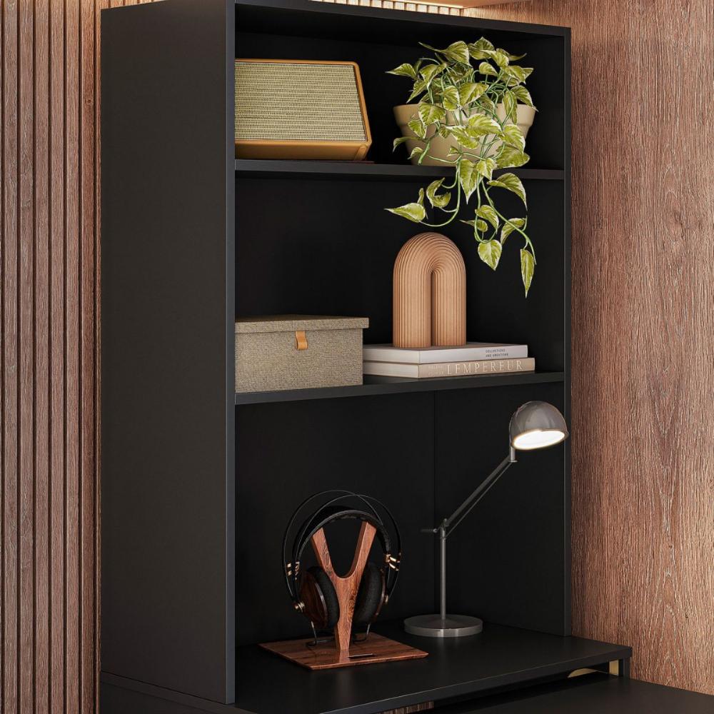 Mesa Com Estante Para Quarto Pequim Preto