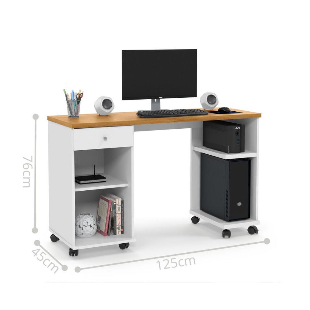 Mesa Computador 1 Gaveta Mari Branco Cinamomo