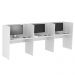 Mesa De Trabalho Call Center 3 Lugares Tripla Fechada - Branco