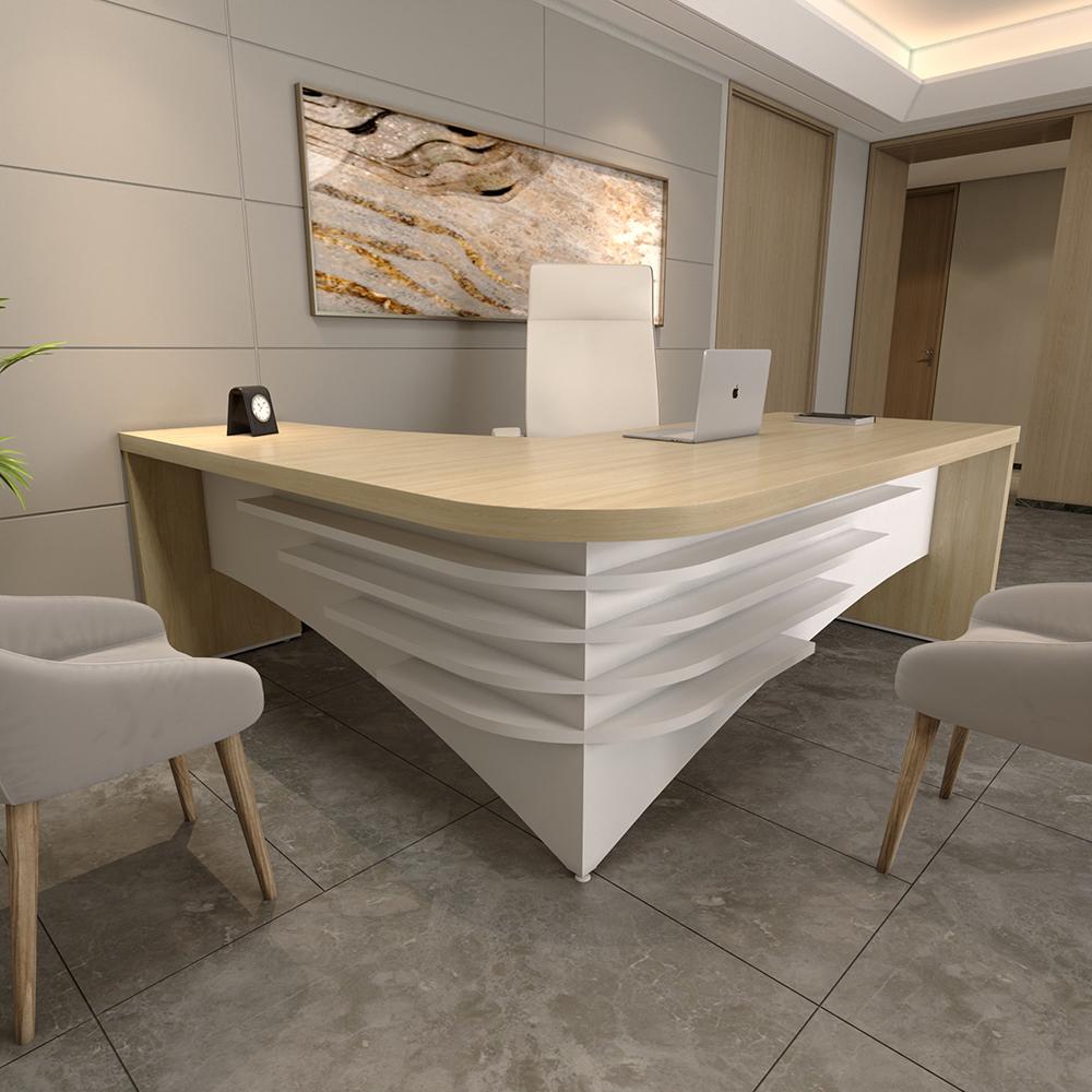 Mesa Executiva em L Frosinone Carvalho Branco
