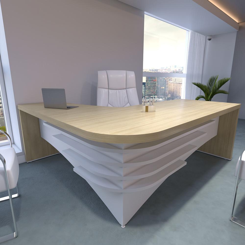Mesa Executiva em L Frosinone Carvalho Branco