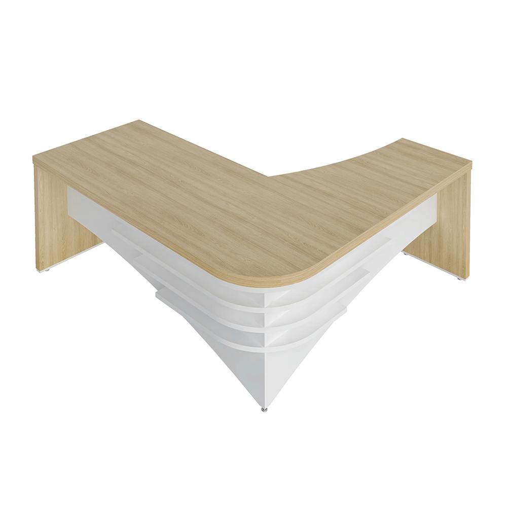 Mesa Executiva em L Galatina Carvalho Branco