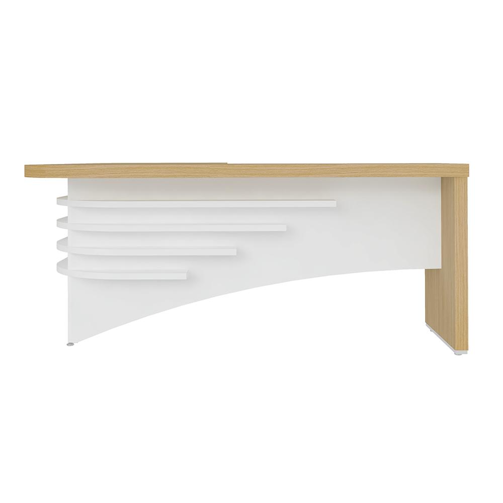 Mesa Executiva em L Galatina Carvalho Branco