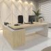 Mesa Executiva em L Giovinazzo Carvalho Branco
