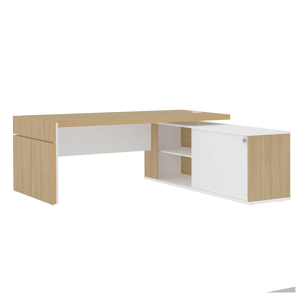 Mesa Executiva em L Giovinazzo Carvalho Branco