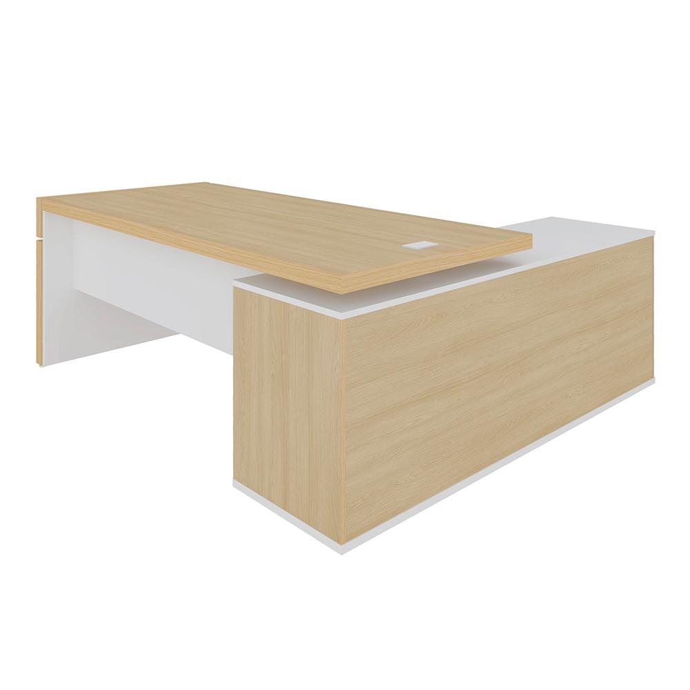 Mesa Executiva em L Giovinazzo Carvalho Branco
