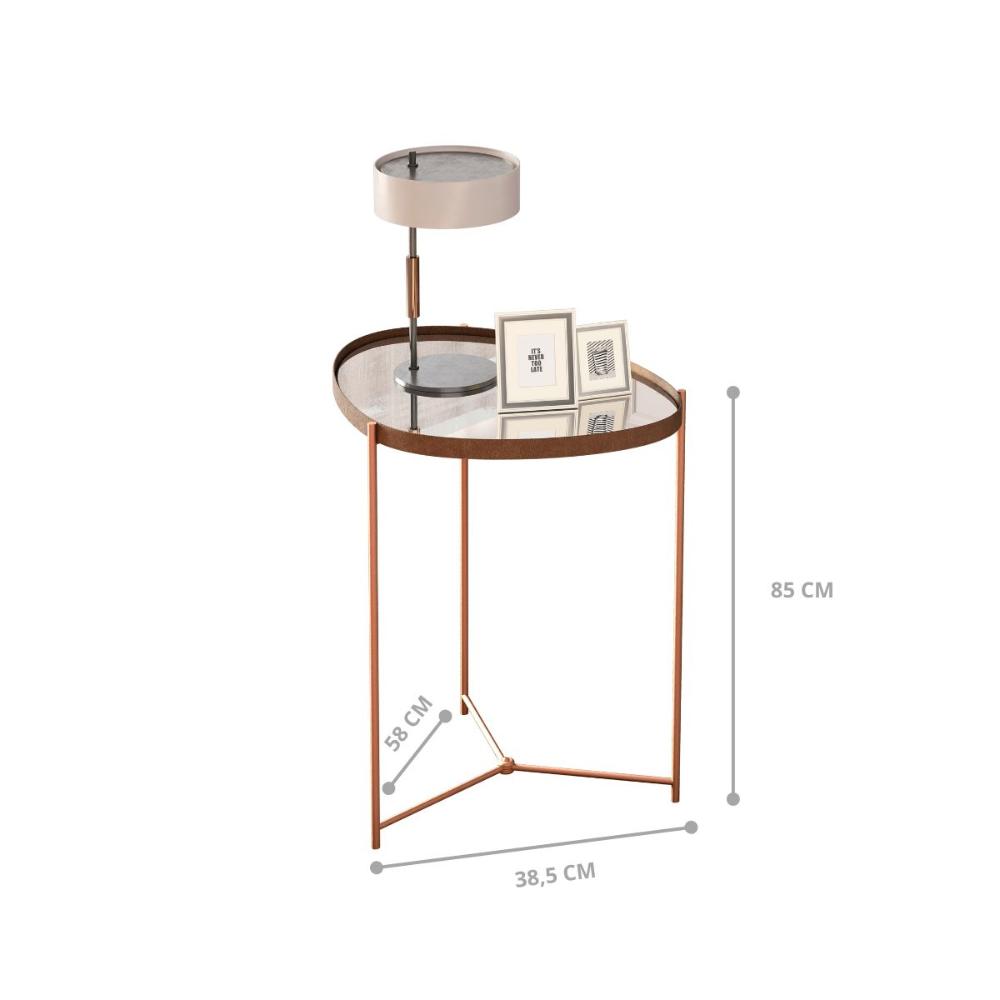 Mesa Lateral Porto Principe Castanho Bronze
