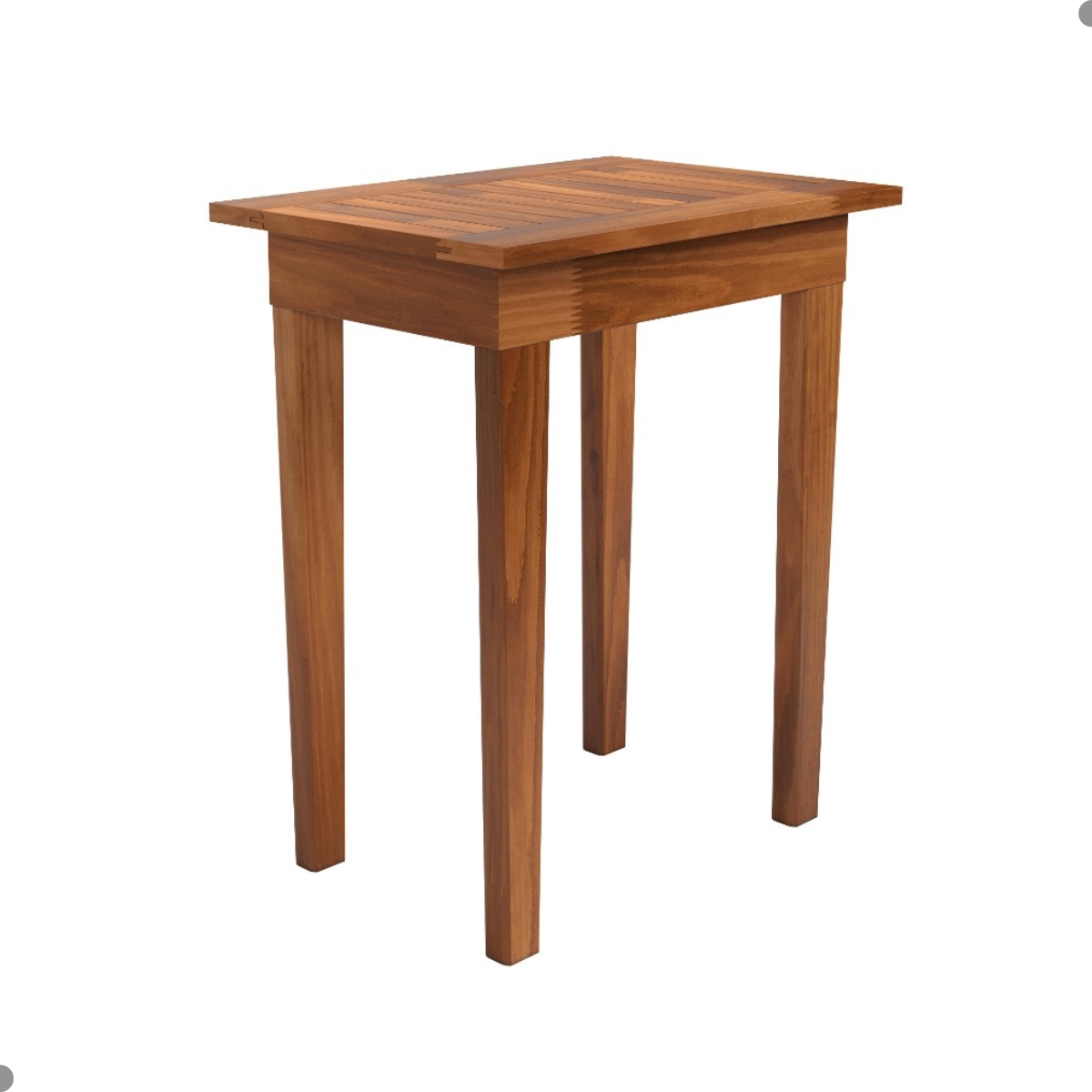 Mesa Lateral Ripada para Sala Mumbai  Castanho
