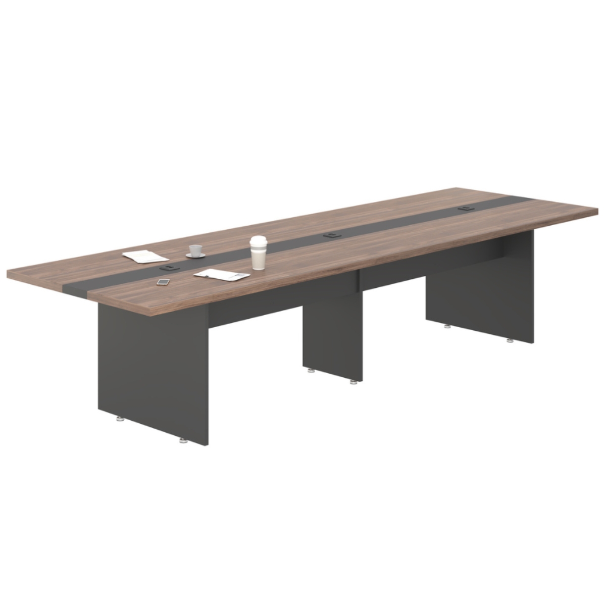 Mesa Para Sala de Reunião 3,60 M Berlim Noce Preto