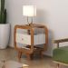 Mesa de Apoio Lyon com entrada USB Cinamomo/Off White