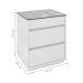 Mesa de Cabeceira 3 Gavetas Tampo de Vidro Taipei Branco 
