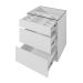 Mesa de Cabeceira 3 Gavetas Tampo de Vidro Taipei Branco 