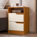 Mesa de Cabeceira Flex 2 Gavetas Cantu Cinamomo Off White