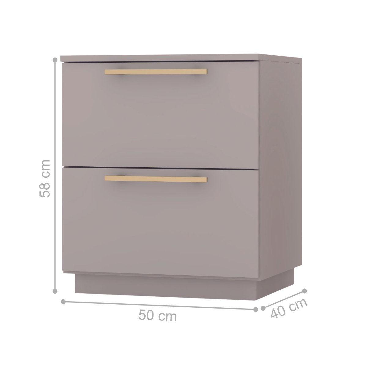 Mesa de Cabeceira com 2 Gavetas Pamplona Fendi