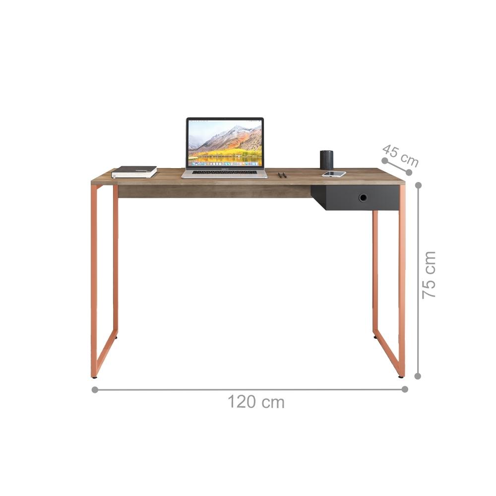 Mesa de Computador Tony 1.2 1 Gaveta Castanho Cobre