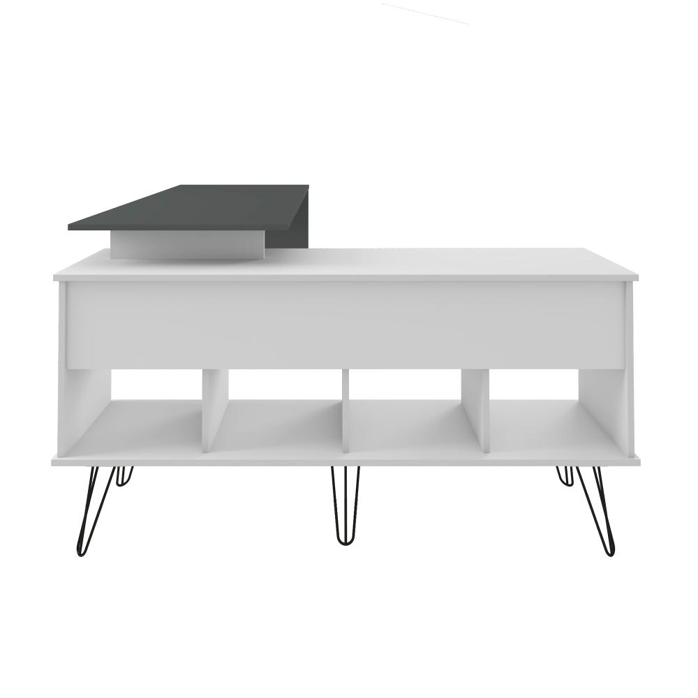 Mesa de Computador em L 1 Porta Colorado Branco Grafito