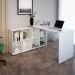 Mesa de Computador em L 8 Nichos Delaware Branco
