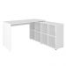 Mesa de Computador em L 8 Nichos Delaware Branco