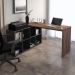 Mesa de Computador em L 8 Nichos Delaware Ipê Preto