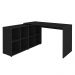 Mesa de Computador em L 8 Nichos Delaware Preto