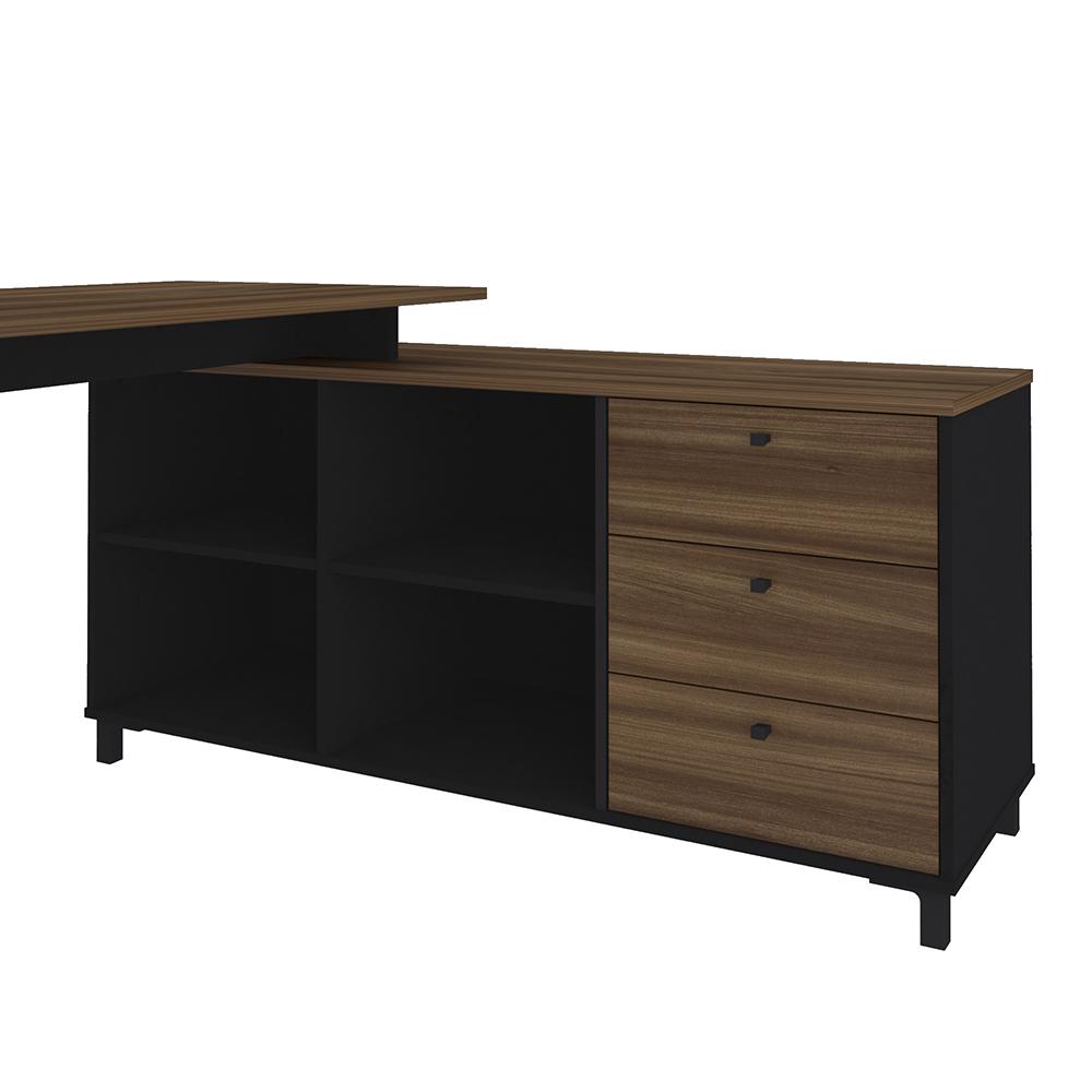 Mesa de Computador em L Barcelona Ipê Preto