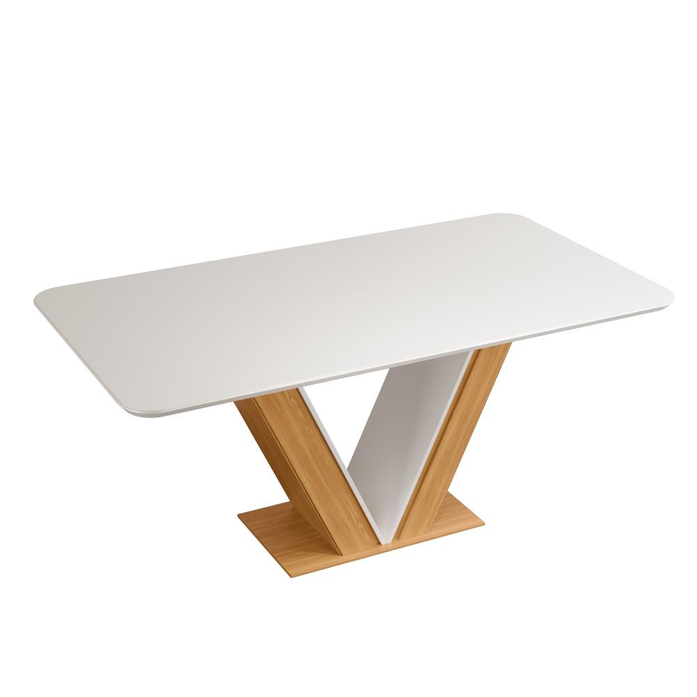 Mesa de Jantar 4 Lugares Curry Carvalho Nobre Off White