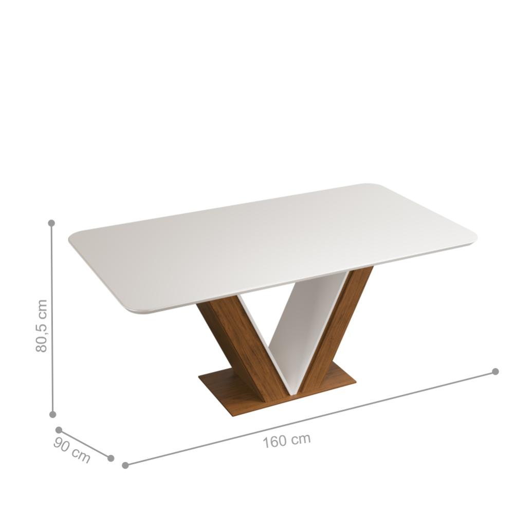 Mesa de Jantar 4 Lugares Curry Freijó Off White