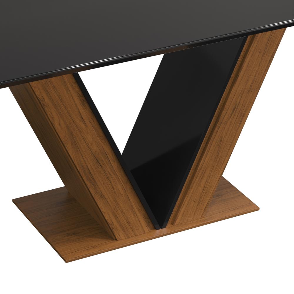 Mesa de Jantar 4 Lugares Curry Freijó Preto Brilho