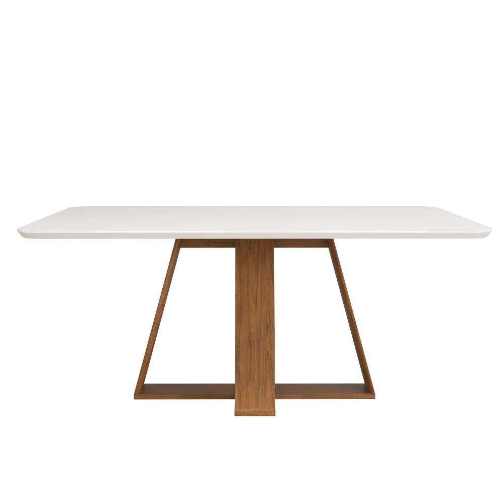 Mesa de Jantar com Tampo de Vidro Nec Freijo Off White