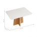 Mesa de Jantar com Tampo de Vidro Oklahoma Carvalho Nobre Off White