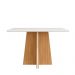 Mesa de Jantar com Tampo de Vidro Oklahoma Carvalho Nobre Off White