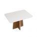 Mesa de Jantar com Tampo de Vidro Oklahoma Freijó Off White