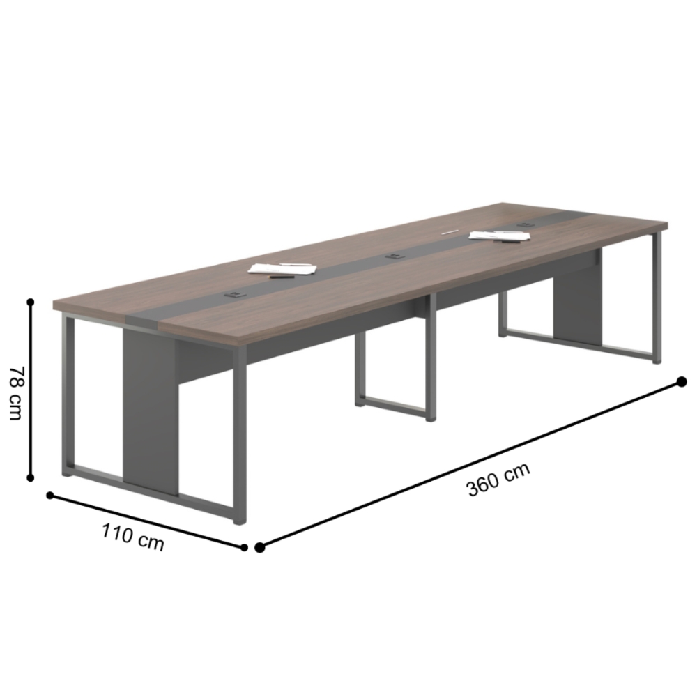 Mesa de Reunião para Escritorio Tokyo Freijó Preto