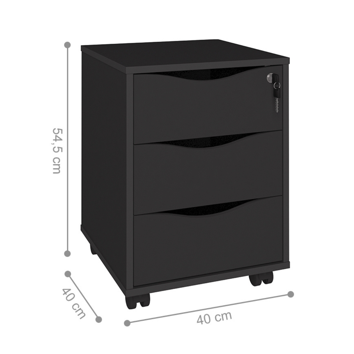 Mesa e Gaveteiro de Escritório Mechelen Preto