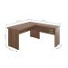 Mesa em L 2 Gavetas Studio Noce