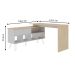 Mesa em L com 1 Porta Basculante Londres Carvalho Branco
