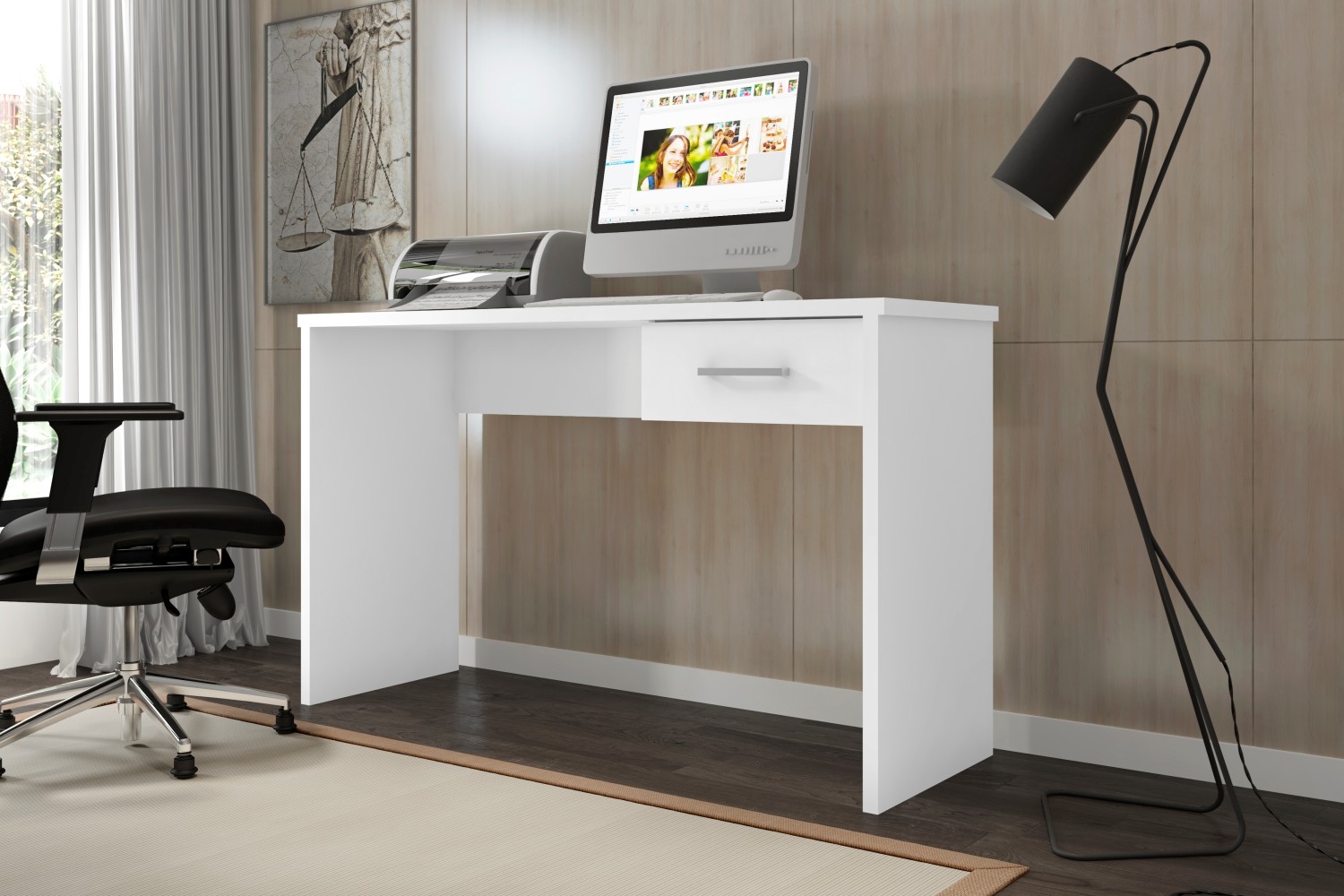 Mesa para Computador com Gaveta Jacote Branco