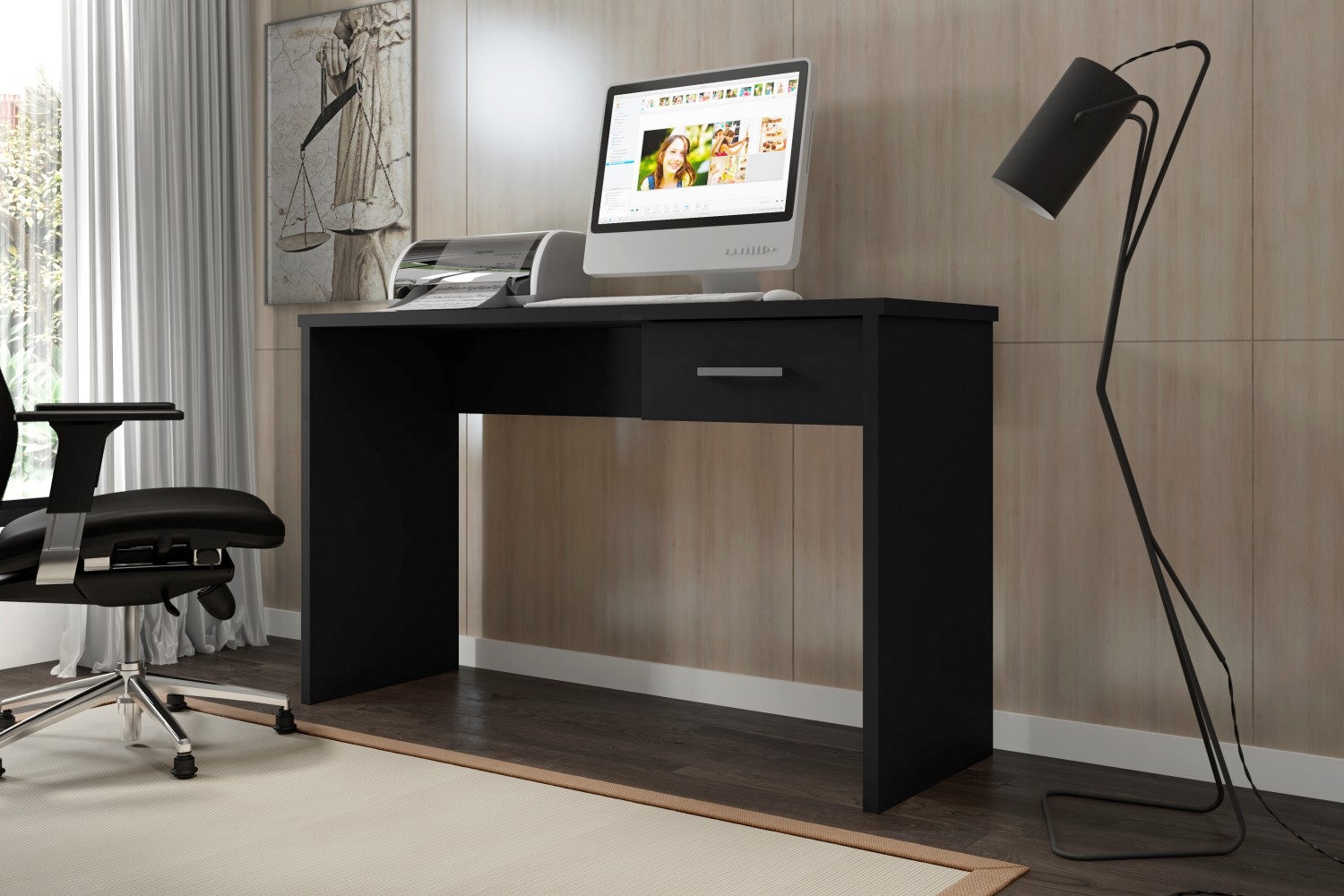 Mesa para Computador com Gaveta Jacote Preto