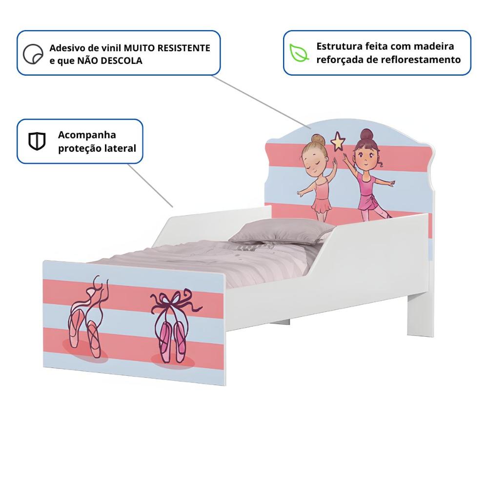 Mini Cama Bailarinas Meninas Com Colchão